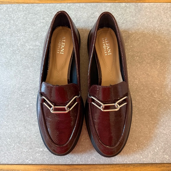 Alfani Galilyao Step ‘N Flex Loafer Flats Dark Berry Burgundy Patent Leather 7.5 - Picture 4 of 8